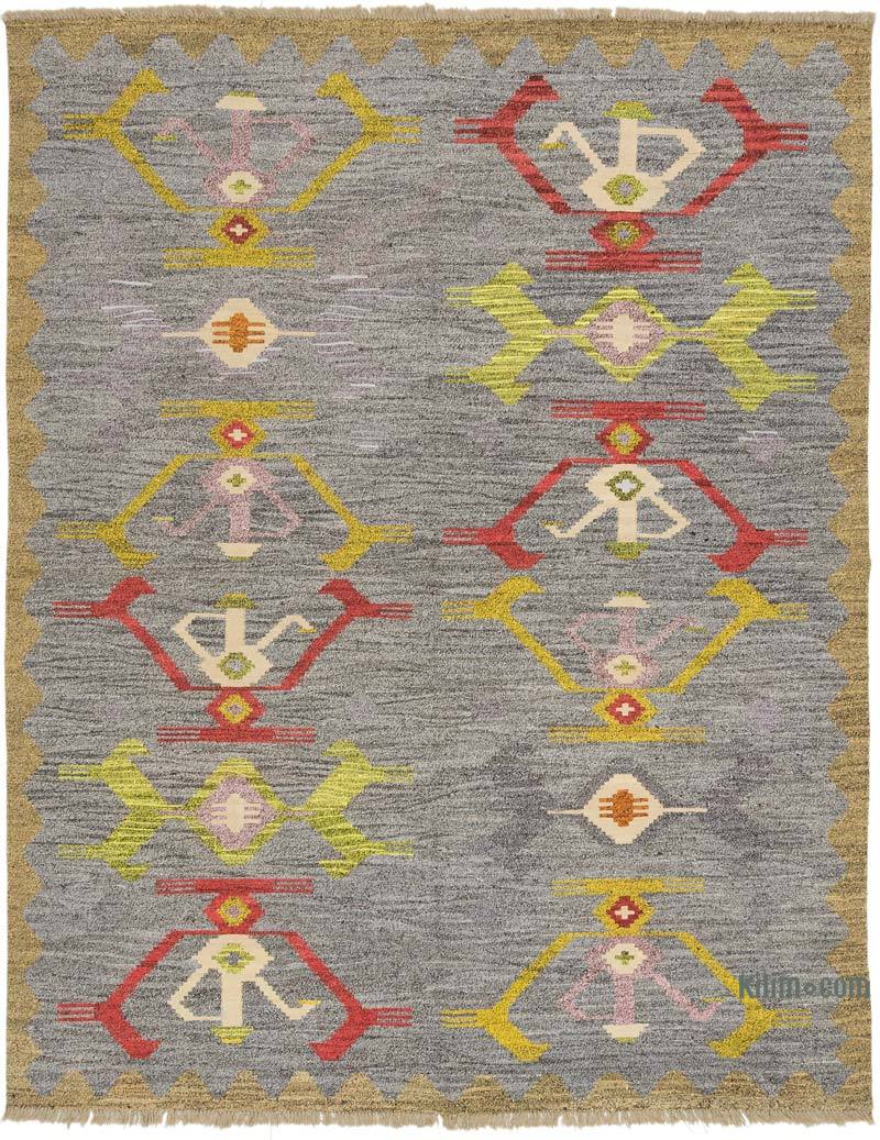 New Contemporary Handwoven Kilim Rug - 8' 1" x 10' 3" (97" x 123") - Vintage Yarn - K0039581
