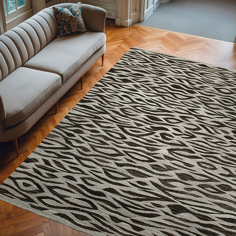 New Contemporary Handwoven Kilim Rug - 8' 2" x 10' 1" (98" x 121") - Vintage Yarn - K0039640
