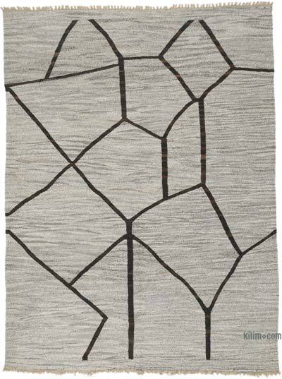 New Contemporary Handwoven Kilim Rug - 8' 1" x 10' 8" (97" x 128") - Vintage Yarn