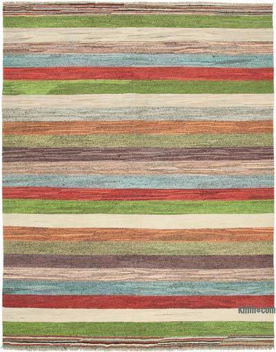 New Contemporary Handwoven Kilim Rug - 8' 6" x 10' 10" (102" x 130") - Vintage Yarn