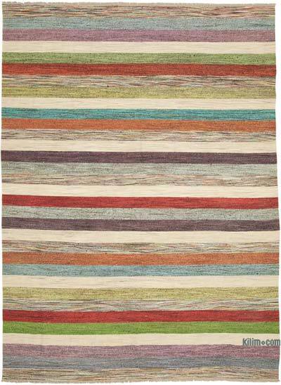 New Contemporary Handwoven Kilim Rug - 8' 10" x 12' 4" (106" x 148") - Vintage Yarn