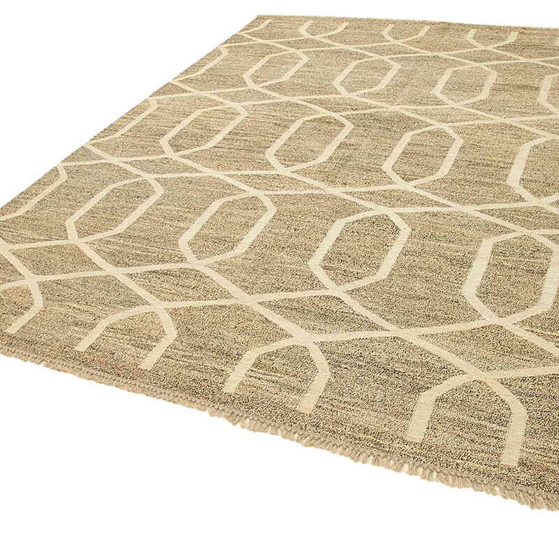 New Contemporary Handwoven Kilim Rug - 8' 2" x 10' 2" (98" x 122") - Vintage Yarn - K0039695