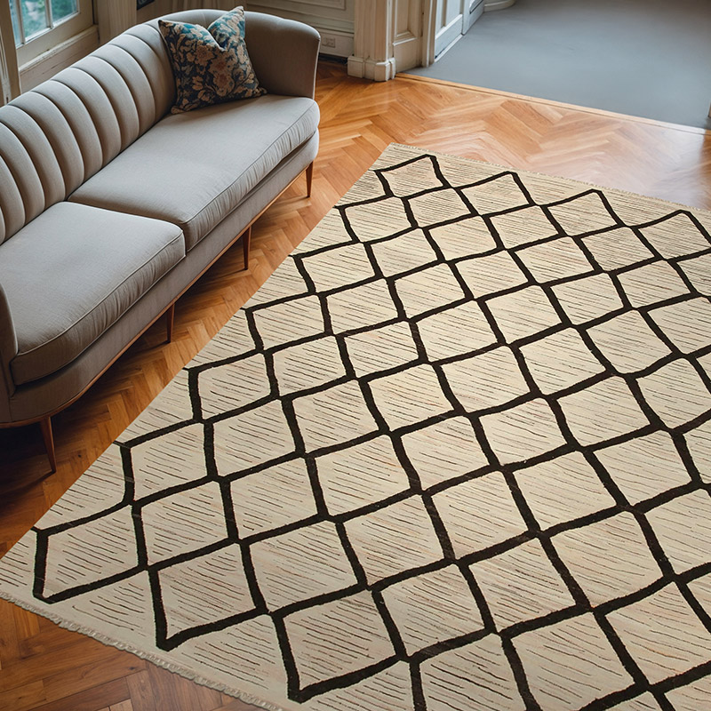New Contemporary Handwoven Kilim Rug - 8' 1" x 10'  (97" x 120") - Vintage Yarn - K0039698