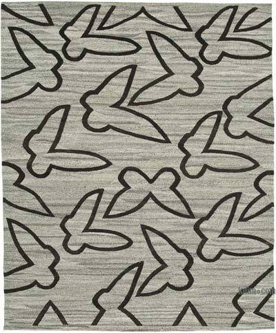 New Contemporary Handwoven Kilim Rug - 8' 2" x 10' 1" (98" x 121") - Vintage Yarn