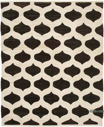 New Contemporary Handwoven Kilim Rug - 8' 2" x 10' 2" (98" x 122") - Vintage Yarn