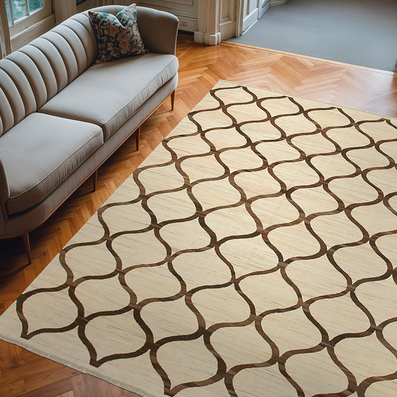 New Contemporary Handwoven Kilim Rug - 7' 10" x 10' 2" (94" x 122") - K0039720