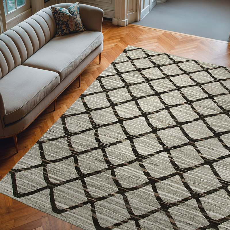 New Contemporary Handwoven Kilim Rug - 8'  x 10' 1" (96" x 121") - Vintage Yarn - K0039731
