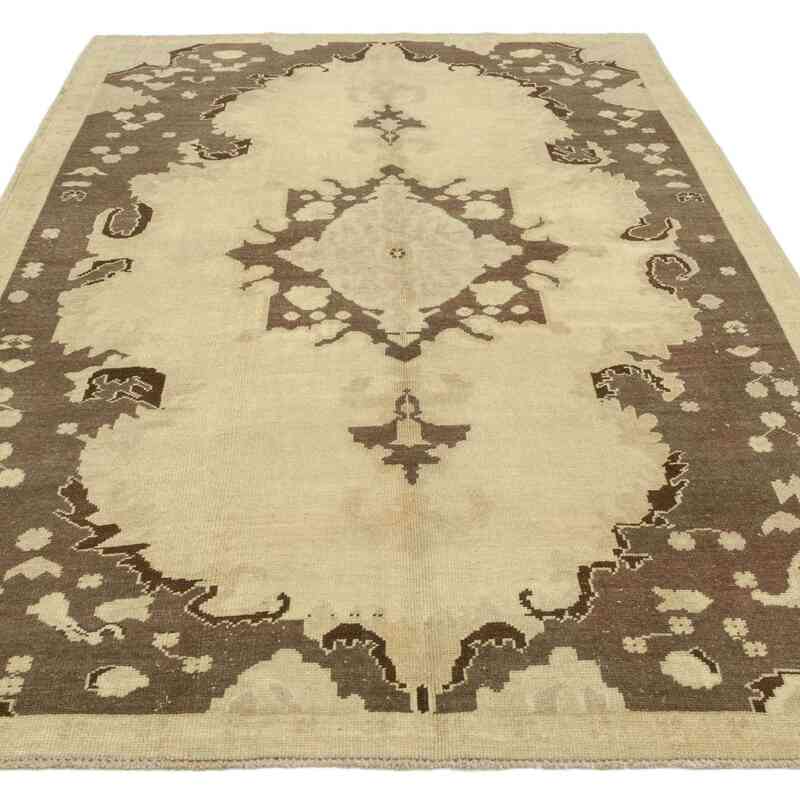 All Wool Hand-Knotted Vintage Turkish Rug - 5' 1" x 7' 9" (61" x 93") - K0039786