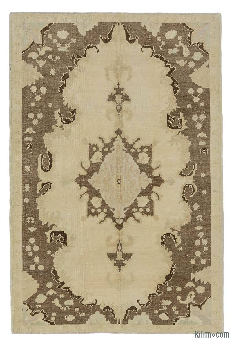 All Wool Hand-Knotted Vintage Turkish Rug - 5' 1" x 7' 9" (61" x 93") - K0039786