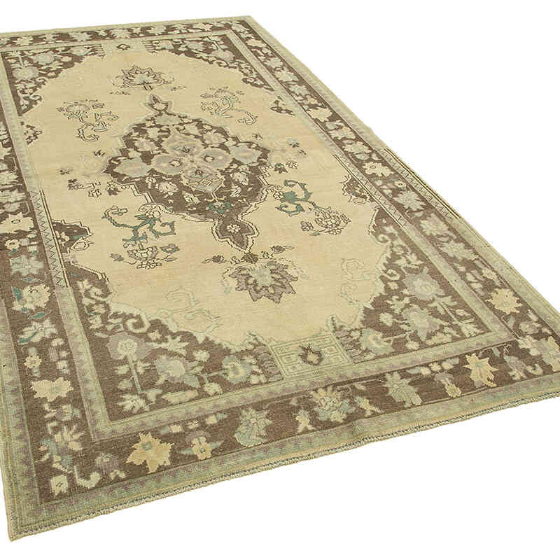 All Wool Hand-Knotted Vintage Turkish Rug - 5' 1" x 8' 9" (61" x 105") - K0039787
