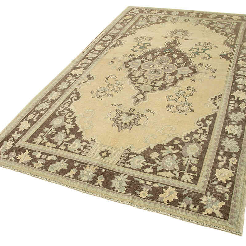 All Wool Hand-Knotted Vintage Turkish Rug - 5' 1" x 8' 9" (61" x 105") - K0039787