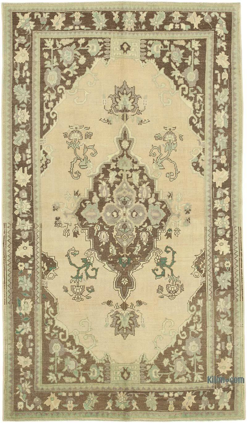 All Wool Hand-Knotted Vintage Turkish Rug - 5' 1" x 8' 9" (61" x 105") - K0039787