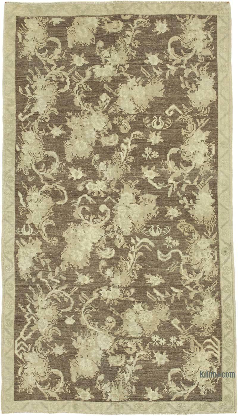All Wool Hand-Knotted Vintage Turkish Rug - 4' 4" x 8'  (52" x 96") - K0039790