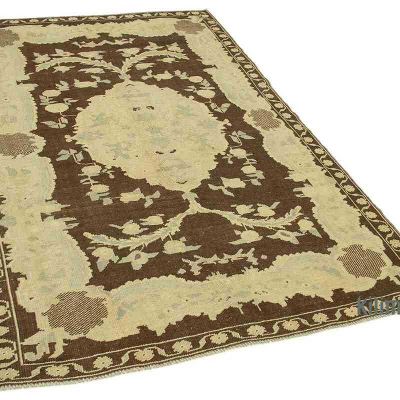 All Wool Hand-Knotted Vintage Turkish Rug - 4' 10" x 7' 6" (58" x 90") - K0039792