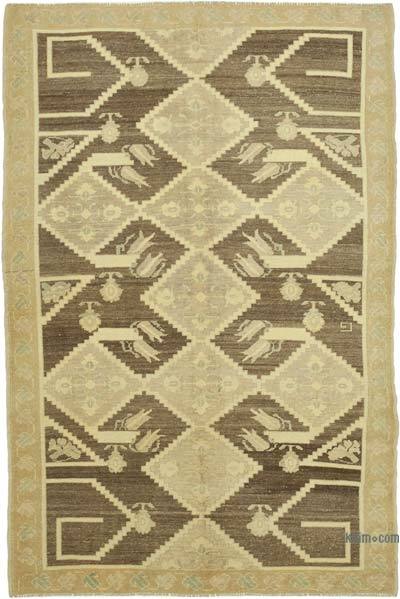 All Wool Hand-Knotted Vintage Turkish Rug - 4' 10" x 7' 5" (58" x 89")