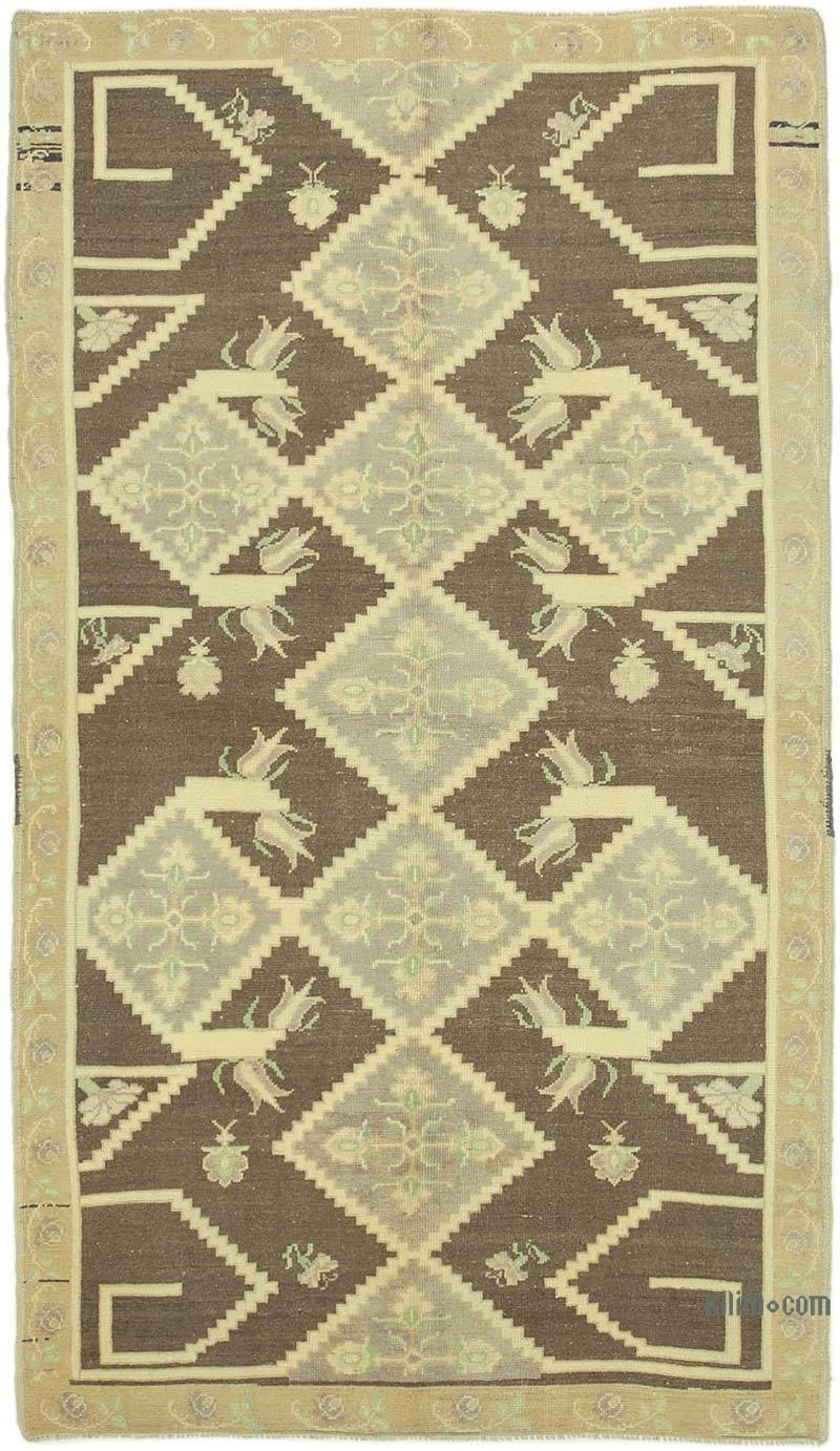 All Wool Hand-Knotted Vintage Turkish Rug - 4' 7" x 8' 2" (55" x 98") - K0039794