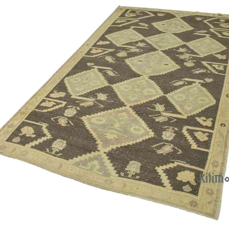 All Wool Hand-Knotted Vintage Turkish Rug - 5' 1" x 9' 4" (61" x 112") - K0039796