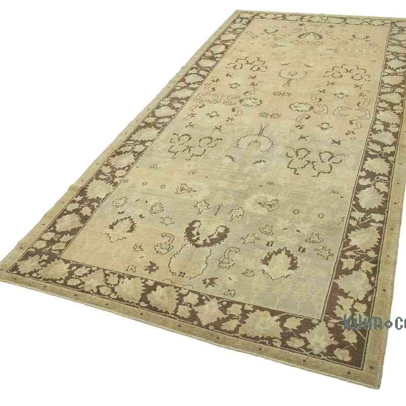 All Wool Hand-Knotted Vintage Turkish Rug - 4' 7" x 10' 9" (55" x 129") - K0039797