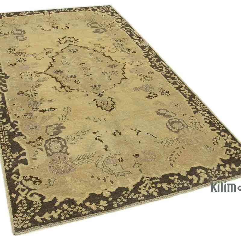 All Wool Hand-Knotted Vintage Turkish Rug - 4' 11" x 8' 9" (59" x 105") - K0039810
