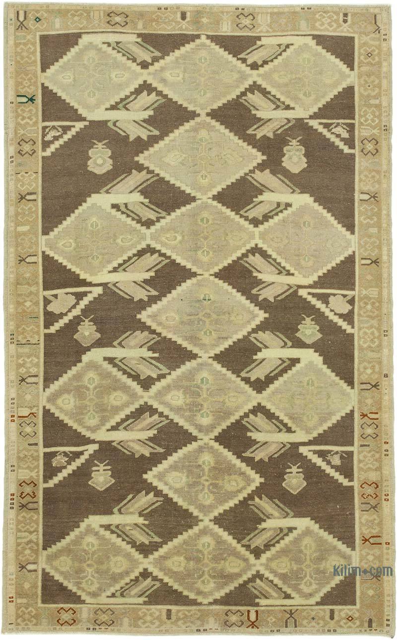 All Wool Hand-Knotted Vintage Turkish Rug - 5' 3" x 8' 4" (63" x 100") - K0039812