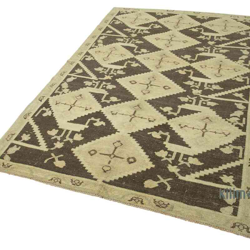 All Wool Hand-Knotted Vintage Turkish Rug - 5' 1" x 7' 11" (61" x 95") - K0039817