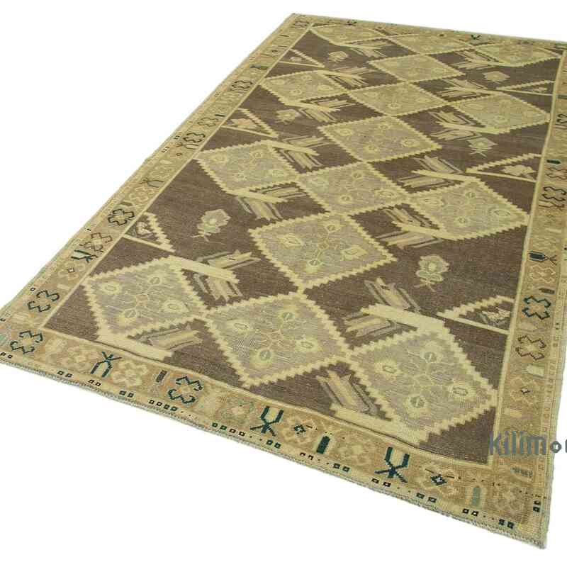 All Wool Hand-Knotted Vintage Turkish Rug - 4' 11" x 8' 4" (59" x 100") - K0039819