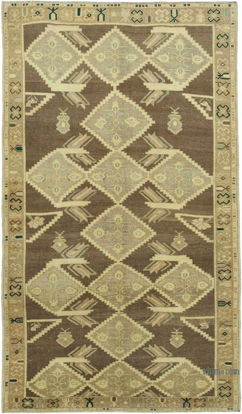 All Wool Hand-Knotted Vintage Turkish Rug - 4' 11" x 8' 4" (59" x 100") - K0039819