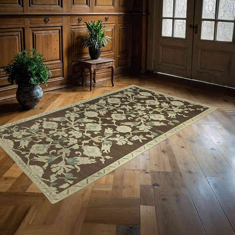 All Wool Hand-Knotted Vintage Turkish Rug - 4' 11" x 8' 8" (59" x 104") - K0039821