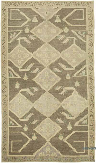 All Wool Hand-Knotted Vintage Turkish Rug - 4' 9" x 8'  (57" x 96")