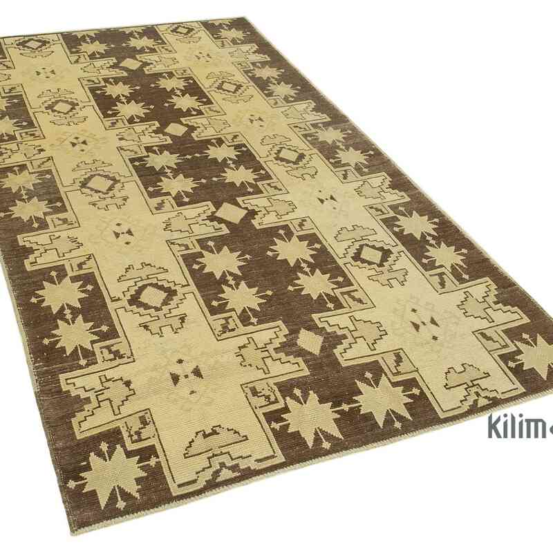 All Wool Hand-Knotted Vintage Turkish Rug - 4' 5" x 7' 9" (53" x 93") - K0039837