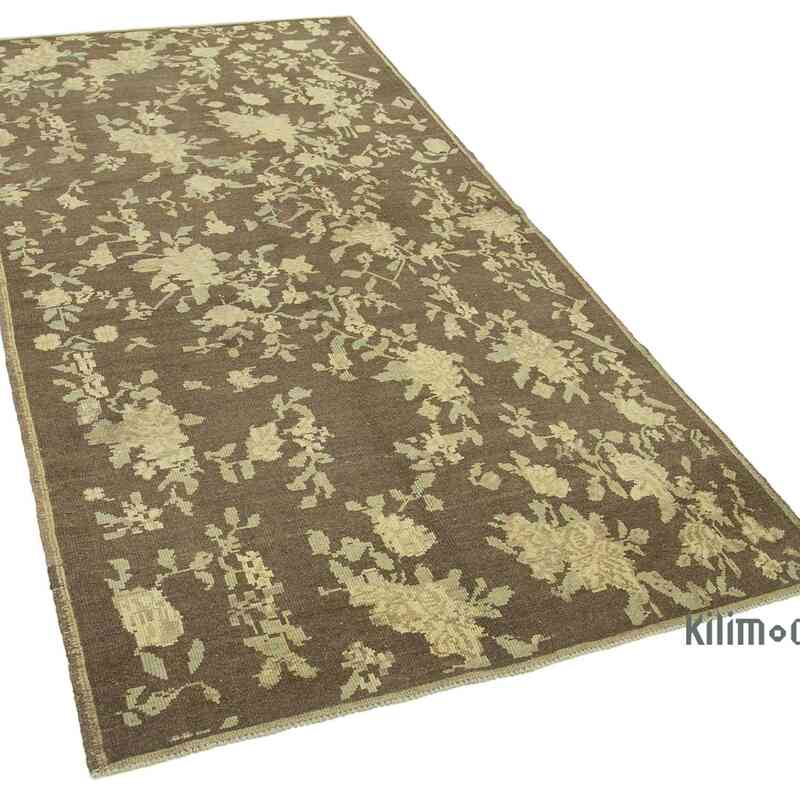 All Wool Hand-Knotted Vintage Turkish Rug - 4' 1" x 8'  (49" x 96") - K0039843