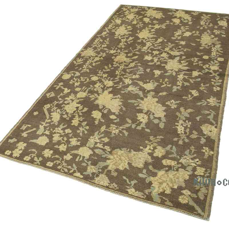 All Wool Hand-Knotted Vintage Turkish Rug - 4' 1" x 8'  (49" x 96") - K0039843