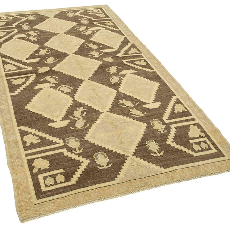All Wool Hand-Knotted Vintage Turkish Rug - 4' 1" x 7' 5" (49" x 89") - K0039849