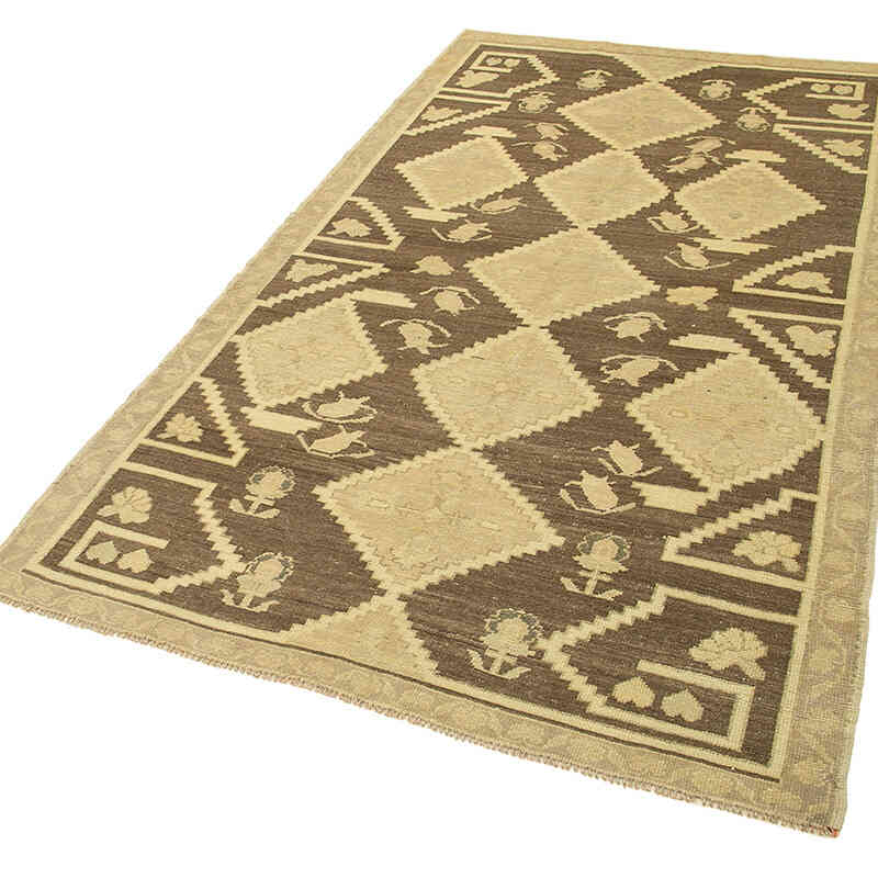 All Wool Hand-Knotted Vintage Turkish Rug - 4' 1" x 7' 5" (49" x 89") - K0039849