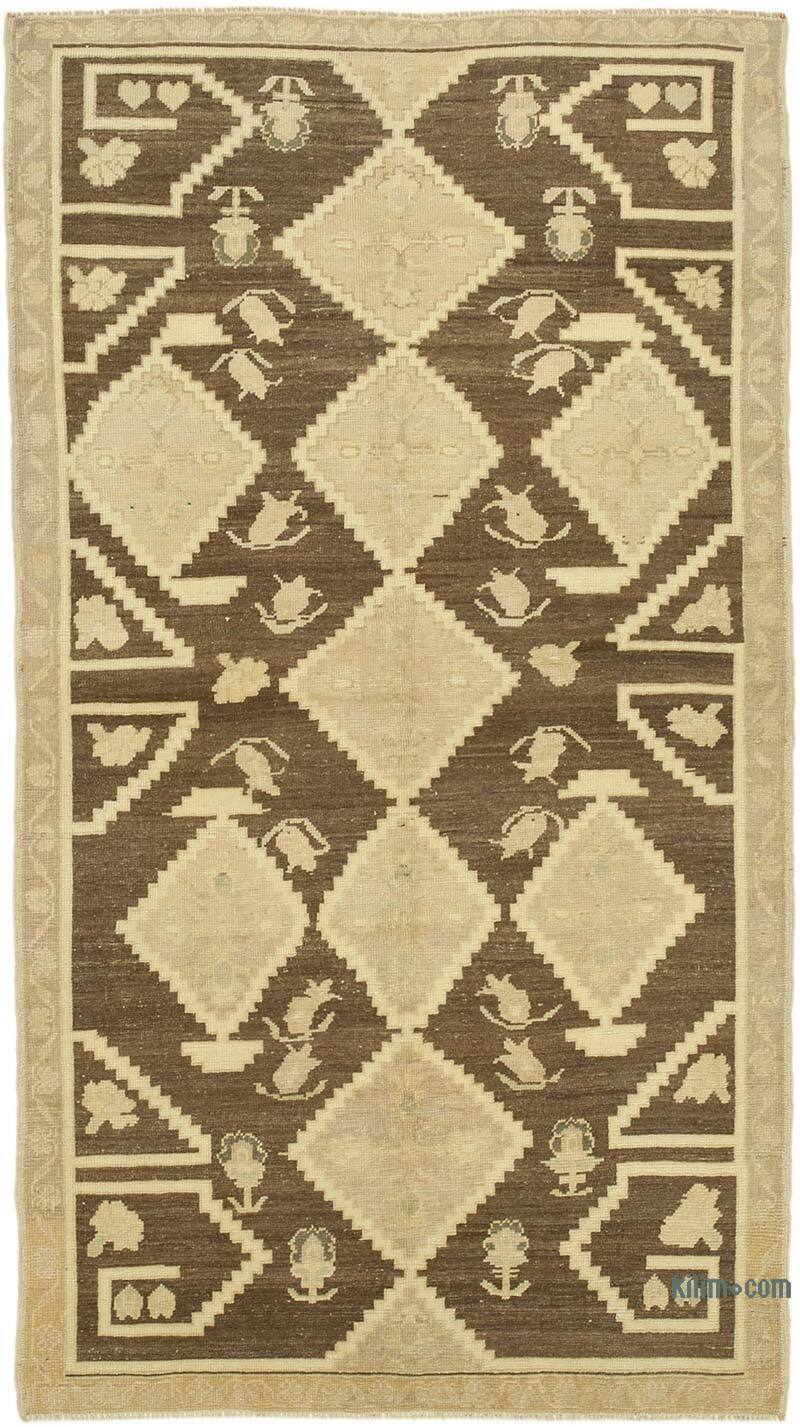 All Wool Hand-Knotted Vintage Turkish Rug - 4' 1" x 7' 5" (49" x 89") - K0039849