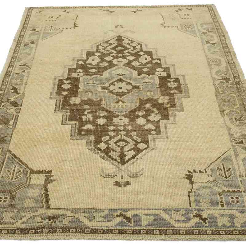 All Wool Hand-Knotted Vintage Turkish Rug - 3' 4" x 5' 4" (40" x 64") - K0039857