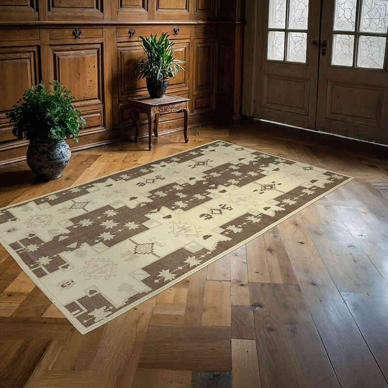 El Dokuma Vintage Halı - 127 cm x 227 cm - K0039862