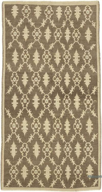 All Wool Hand-Knotted Vintage Turkish Rug - 3' 8" x 7'  (44" x 84")