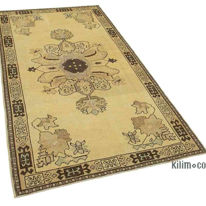 All Wool Hand-Knotted Vintage Turkish Rug - 3' 8" x 6' 9" (44" x 81") - K0039883