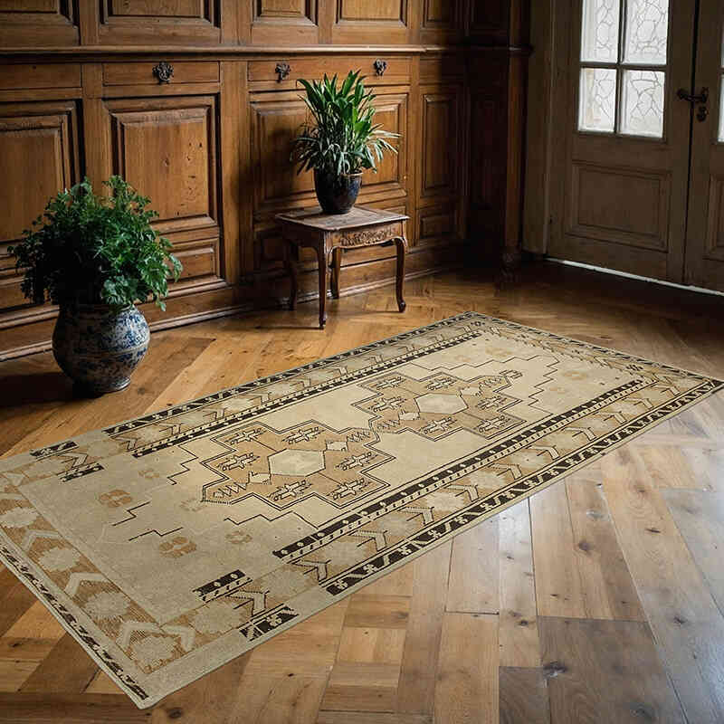 El Dokuma Vintage Halı - 114 cm x 226 cm - K0039886