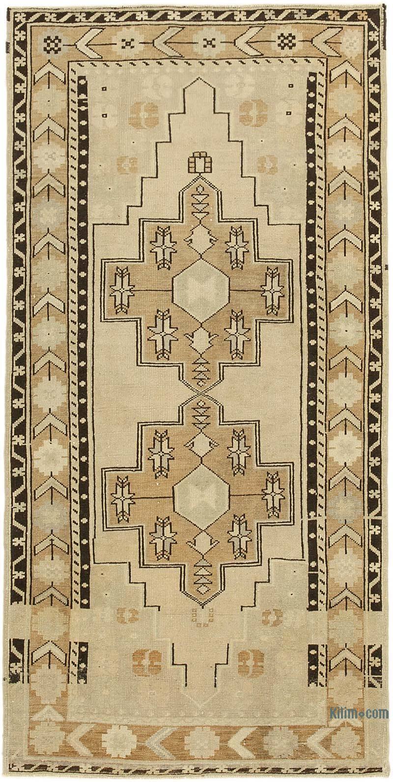 El Dokuma Vintage Halı - 114 cm x 226 cm - K0039886