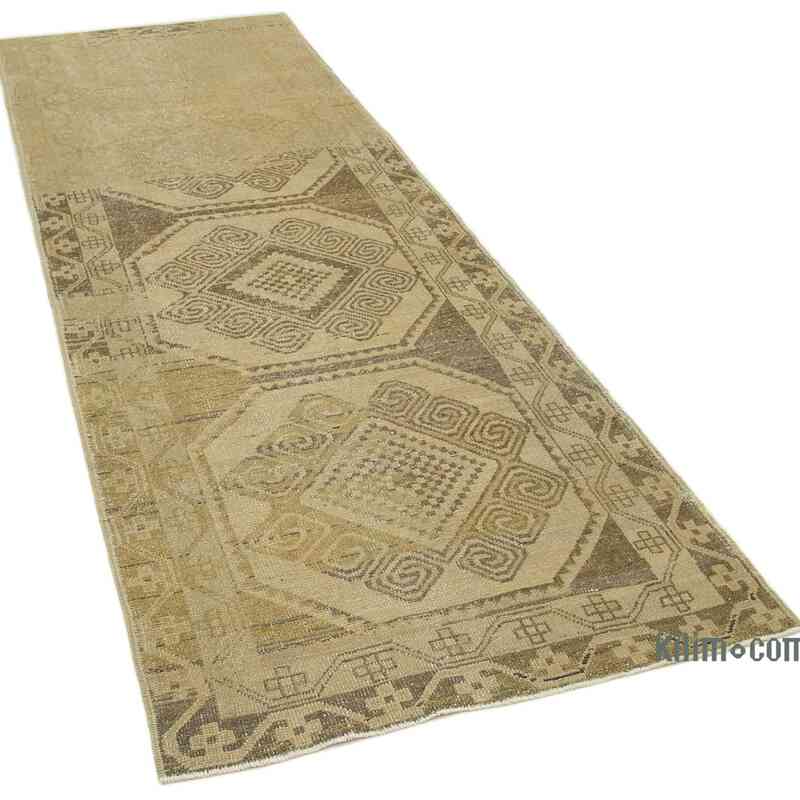 All Wool Hand-Knotted Vintage Turkish Rug - 3' 5" x 9' 7" (41" x 115") - K0039915