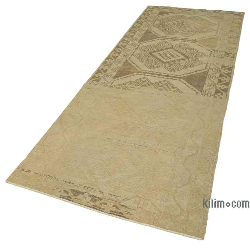 All Wool Hand-Knotted Vintage Turkish Rug - 3' 5" x 9' 7" (41" x 115") - K0039915