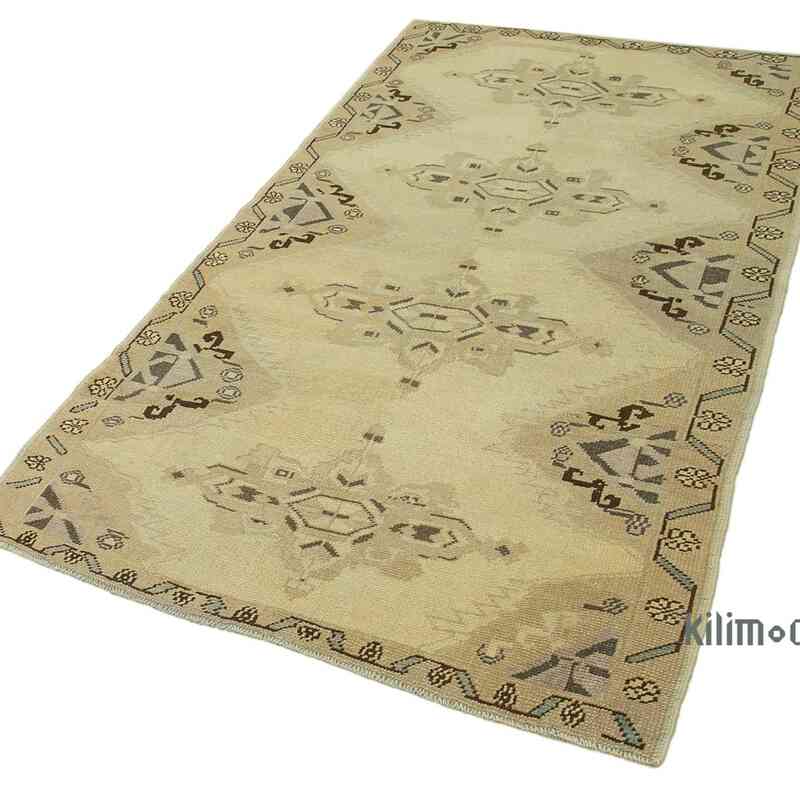 All Wool Hand-Knotted Vintage Turkish Rug - 3' 7" x 6' 7" (43" x 79") - K0039930