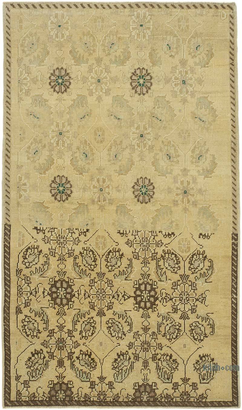 All Wool Hand-Knotted Vintage Turkish Rug - 4'  x 6' 11" (48" x 83") - K0039941