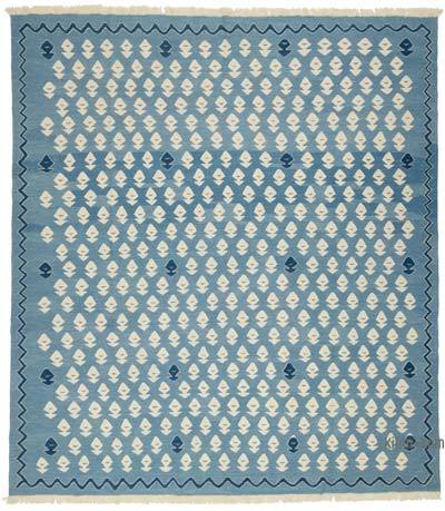 Blue, Beige New Handwoven Turkish Kilim Rug - 10'  x 11'  (120" x 132")