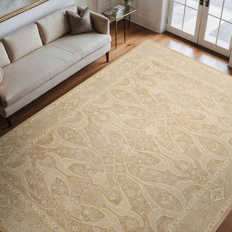 New Hand Knotted Wool Oushak Rug - 8' 10" x 11' 5" (106" x 137") - K0040451