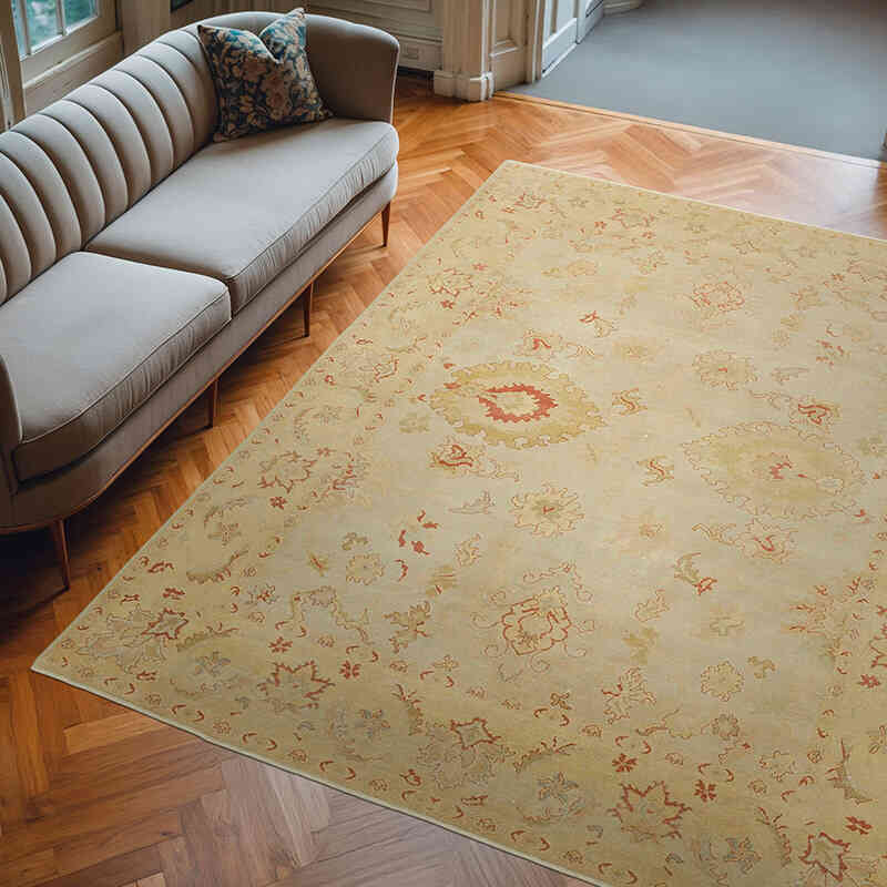 New Hand Knotted Wool Oushak Rug - 8' 1" x 10'  (97" x 120") - K0040462