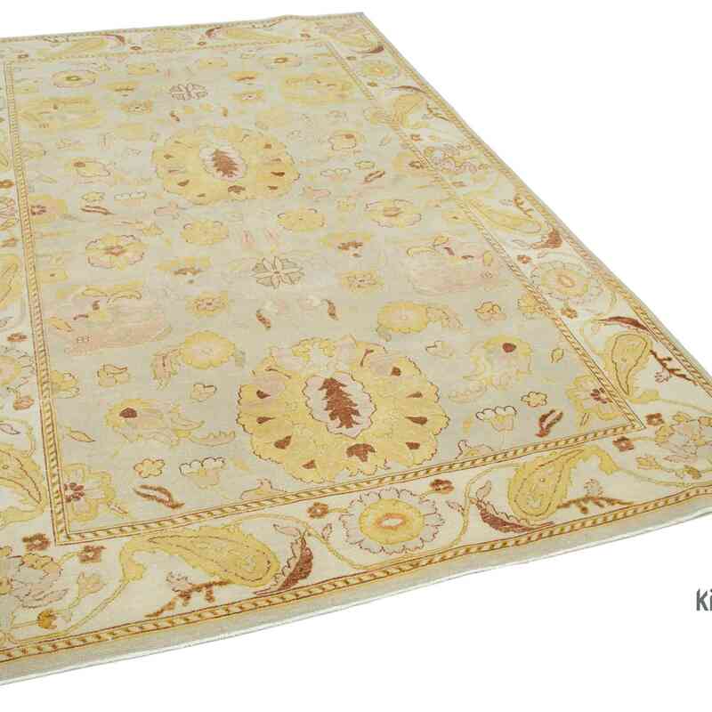 New Hand Knotted Wool Oushak Rug - 5' 8" x 8' 9" (68" x 105") - K0040470