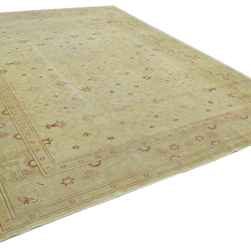 New Hand Knotted Wool Oushak Rug - 9' 7" x 13' 3" (115" x 159") - K0040512